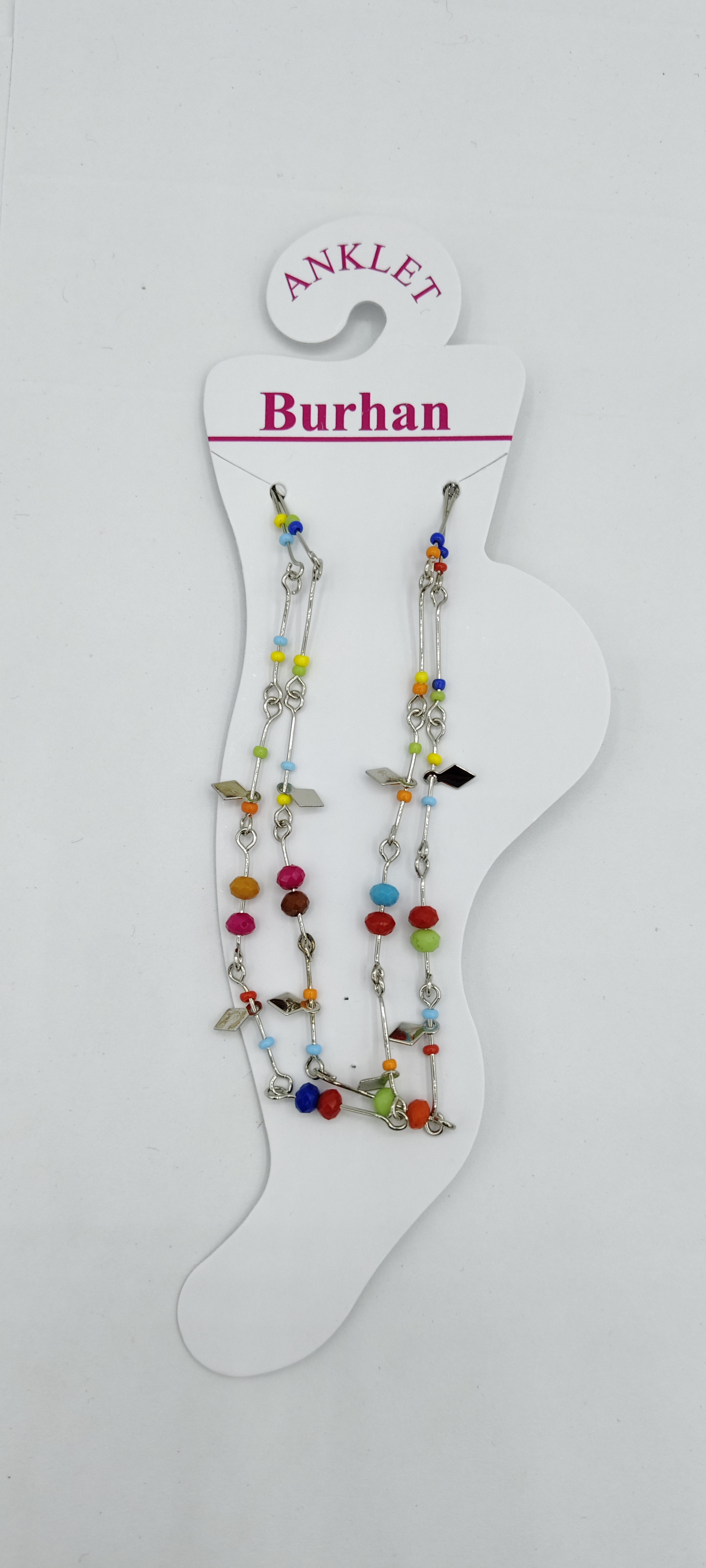 NICKEL MULTI BEADS PAYAL - 3282