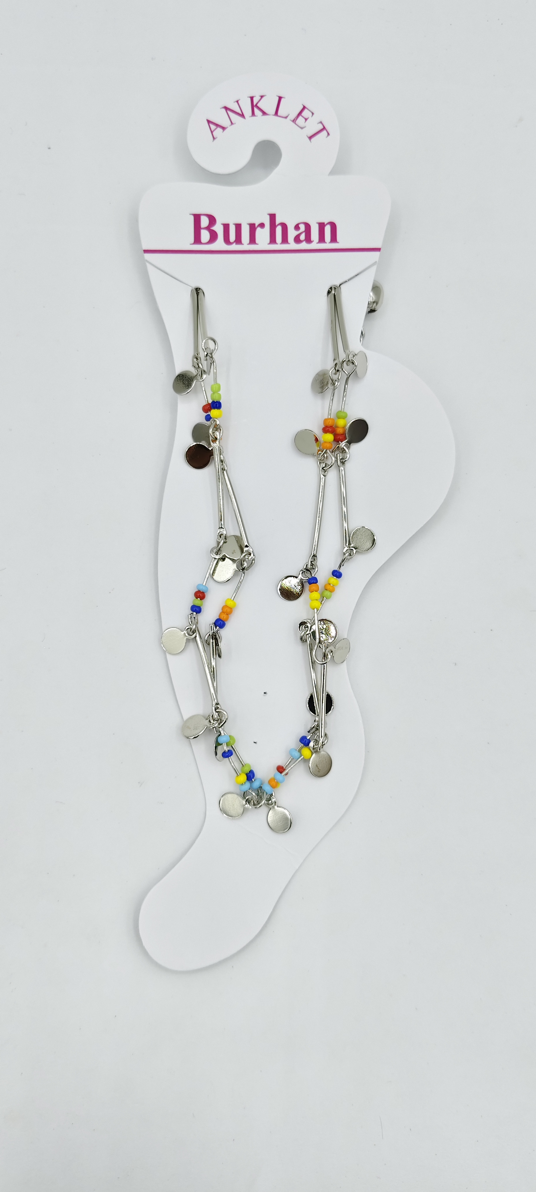 NICKEL MULTI BEADS PAYAL - 3284