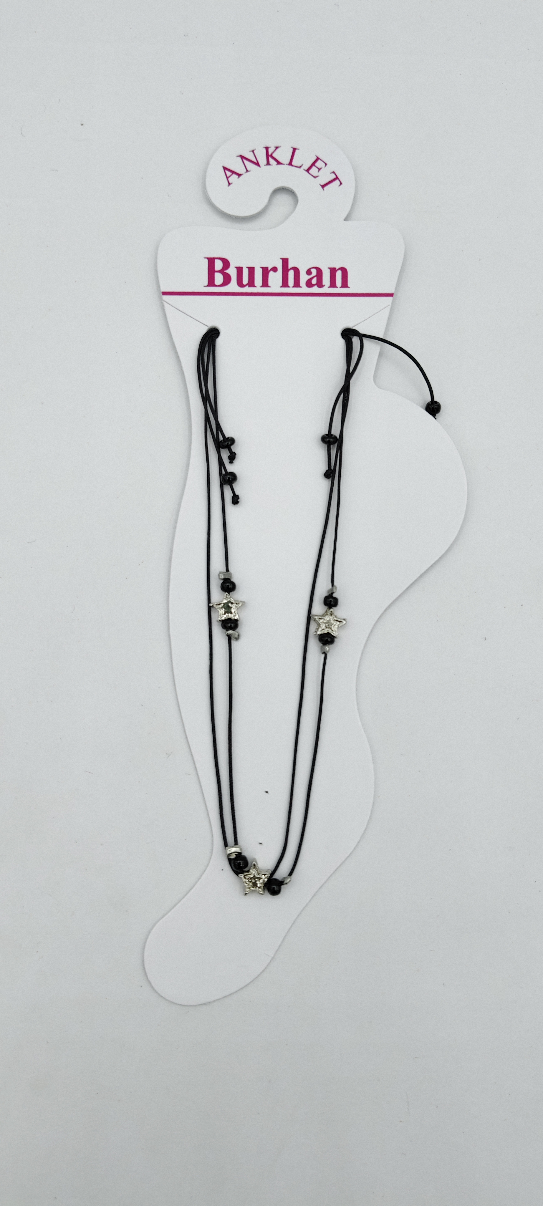 BLACK DHAGA SILVER PARTS PAYAL - 0007