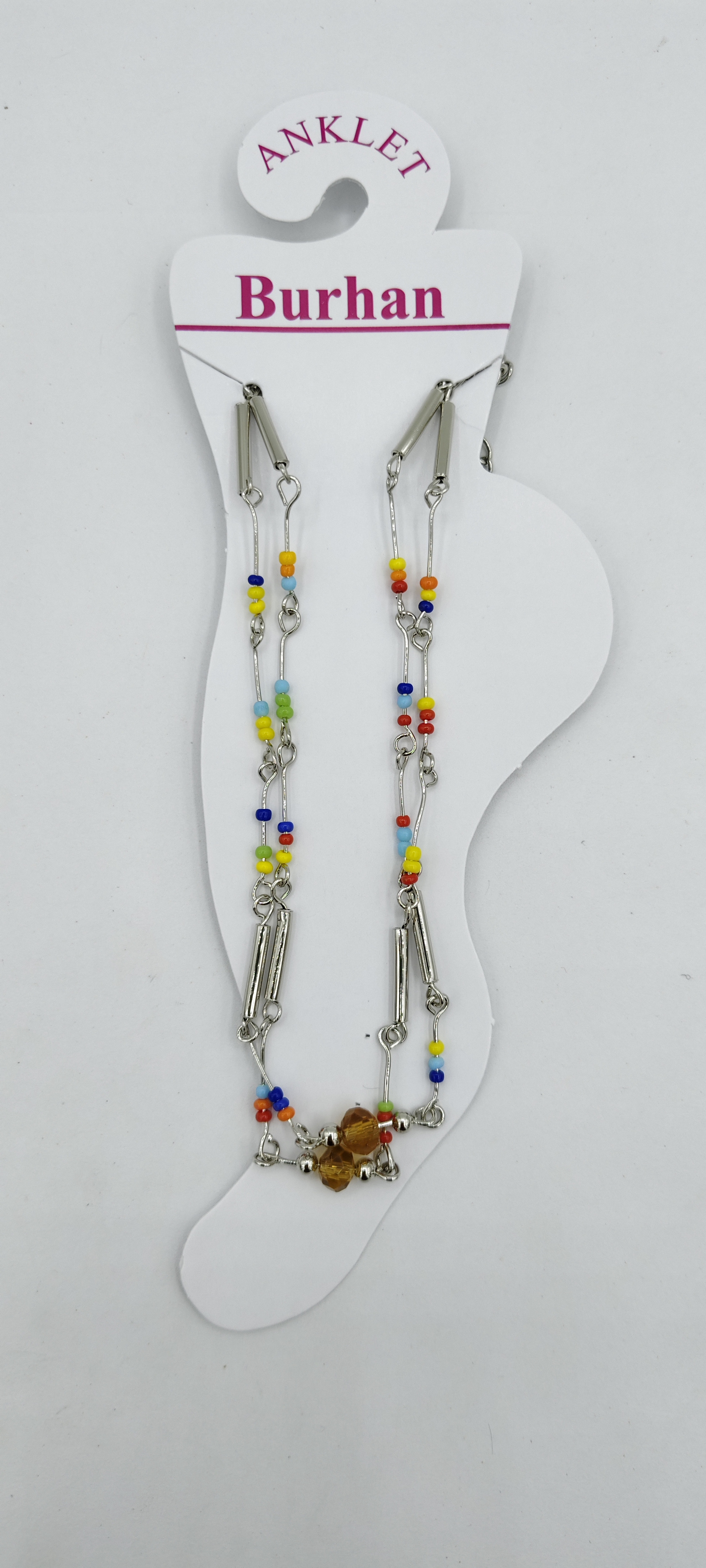 NICKEL MULTI BEADS PAYAL - 3254