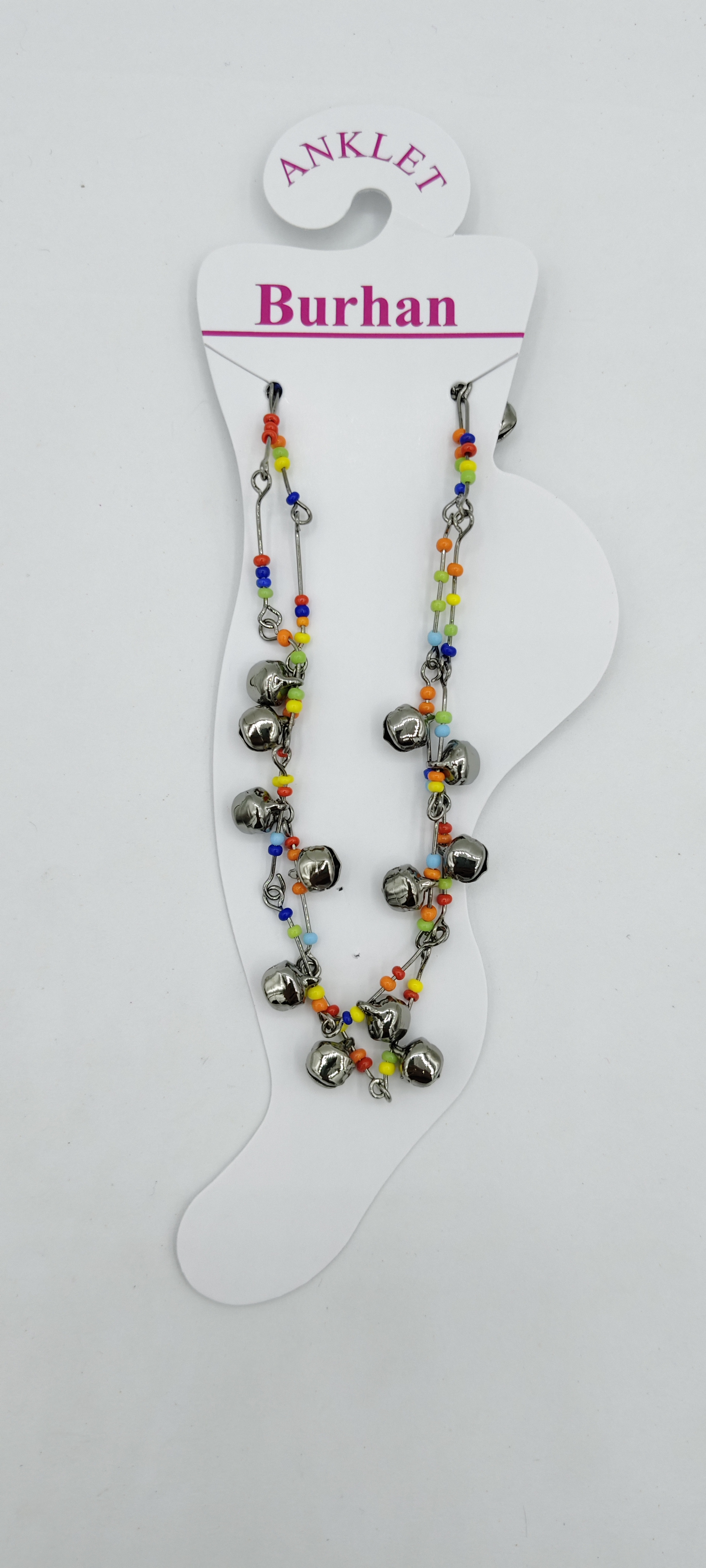 BLACK MULTI BEADS PAYAL - 3296