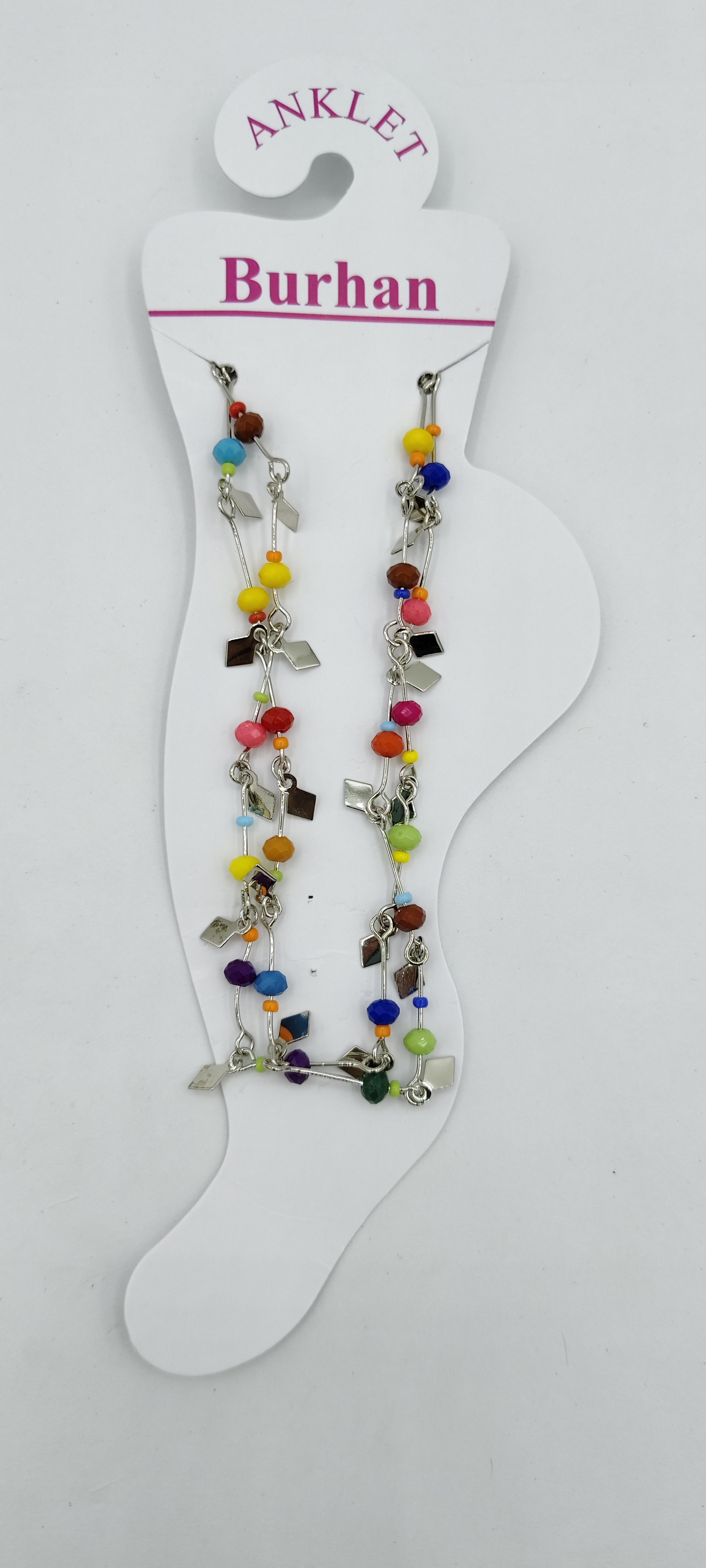 NICKEL MULTI BEADS PAYAL - 3281