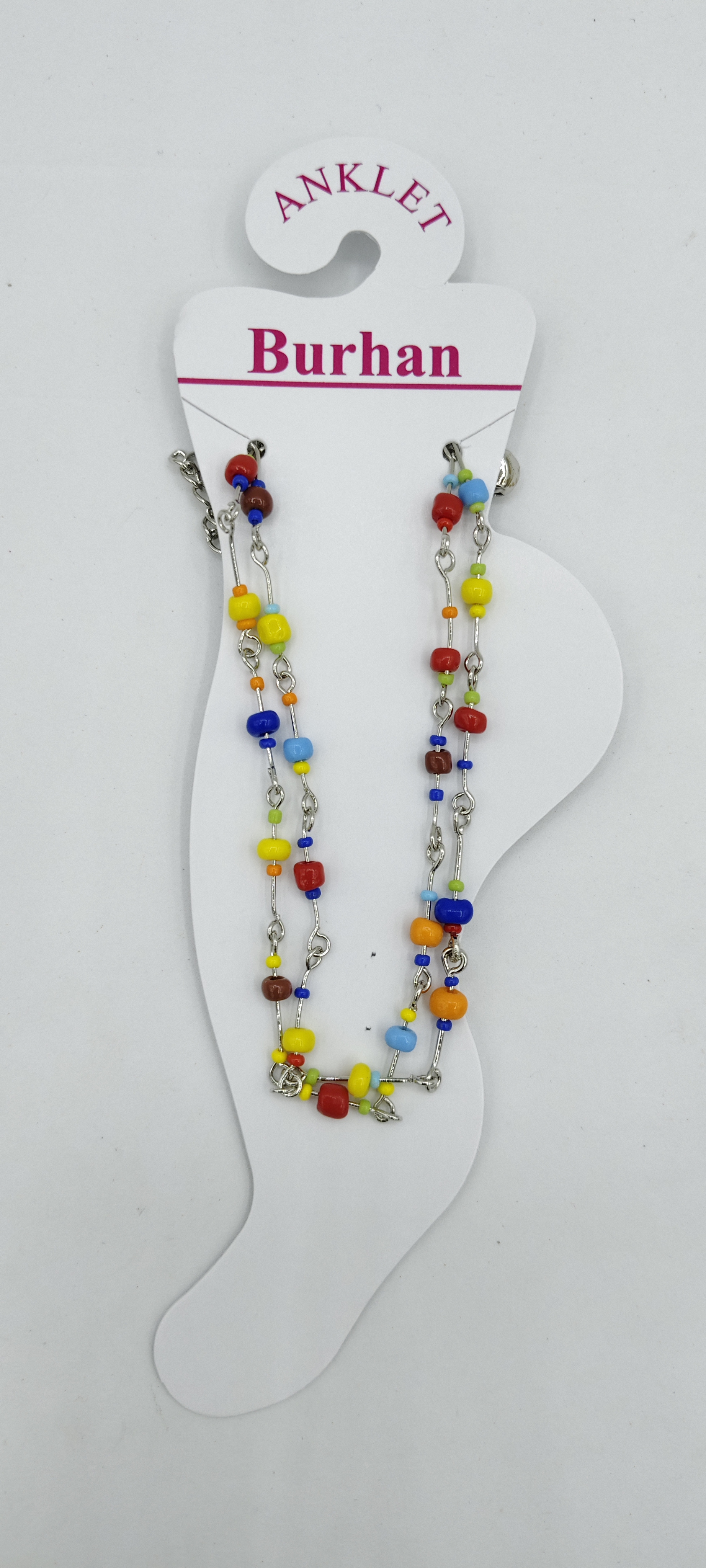 NICKEL MULTI BEADS PAYAL - 3279