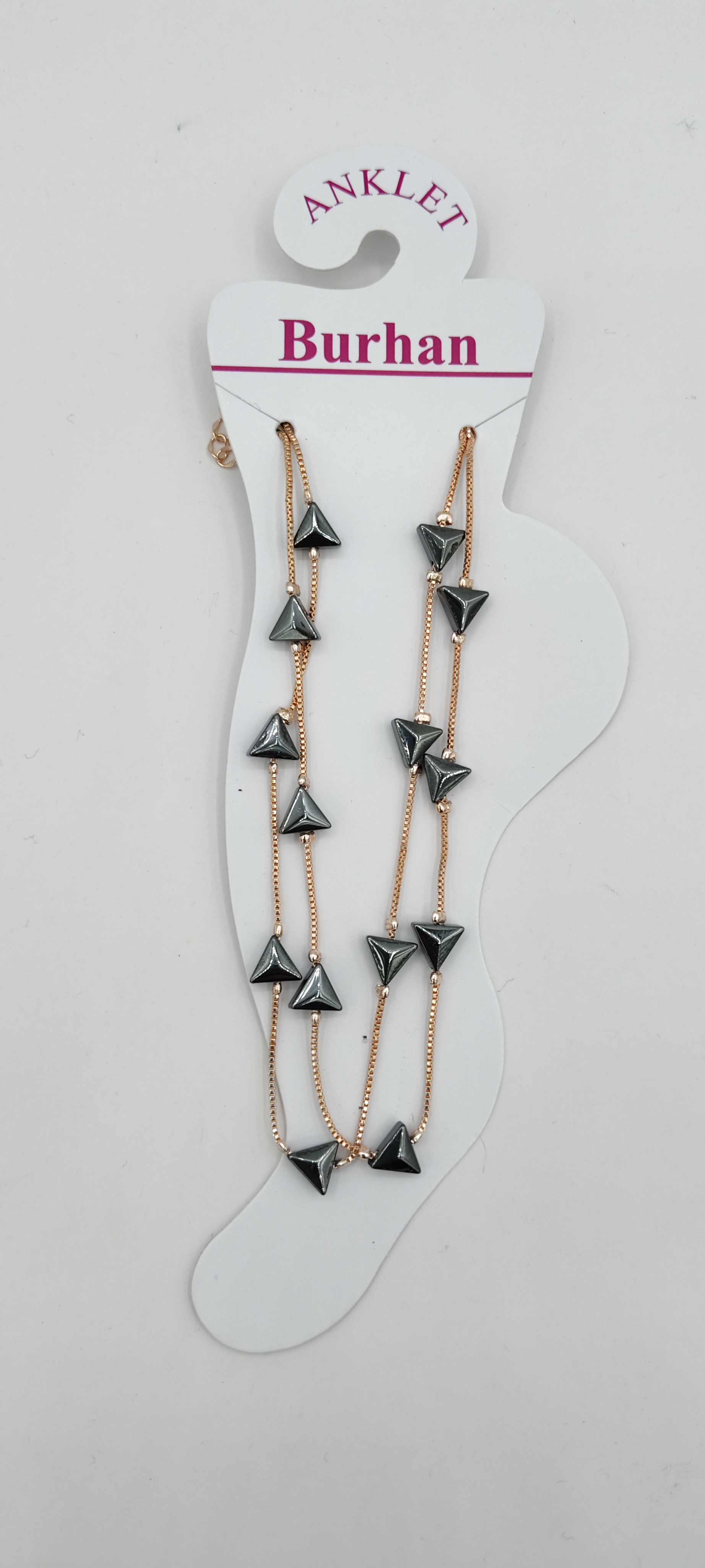 ROSE CHAIN BLACK BEADS PAYAL - 0081