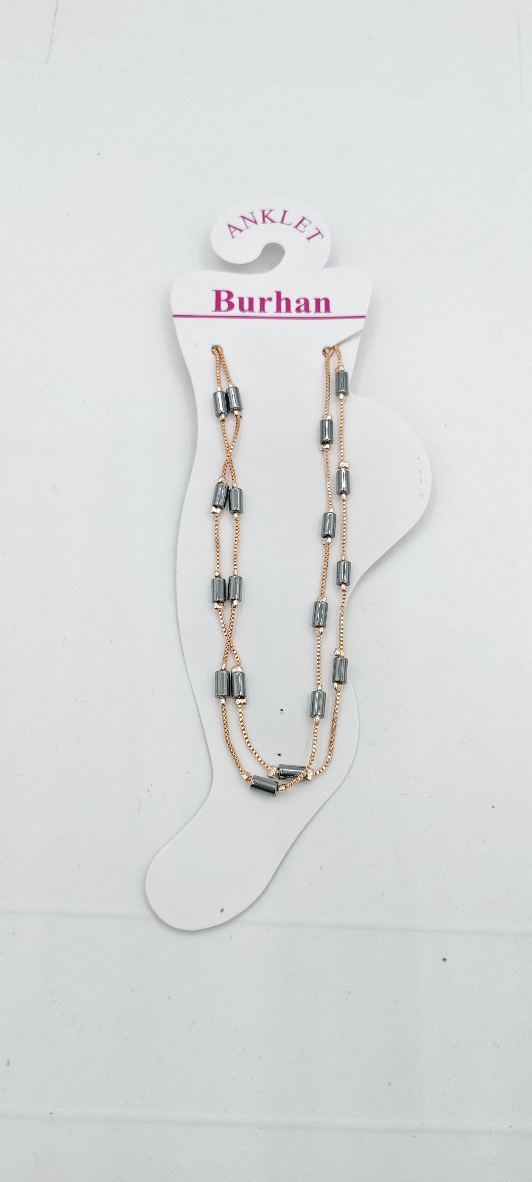 ROSE CHAIN BLACK PARTS PAYAL - 0117