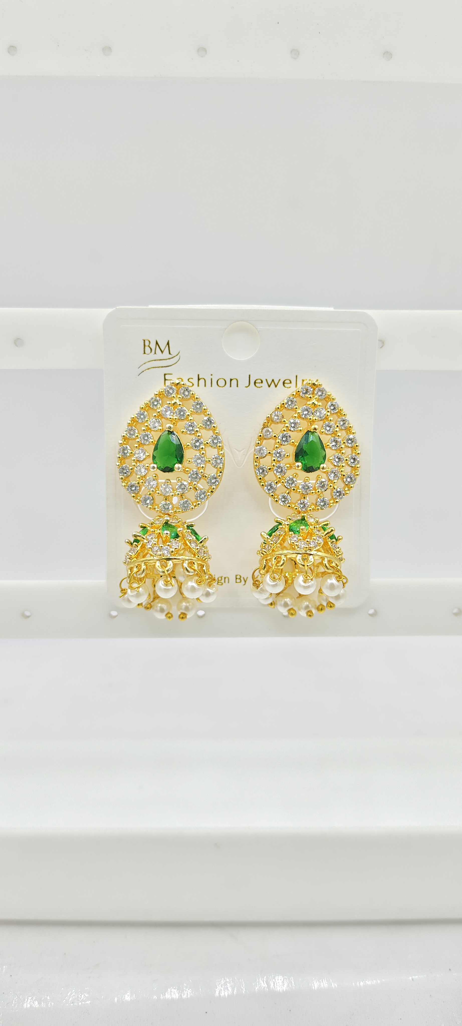 AD YELLOW GOLD COLOR JHUMKI - 21212 NX